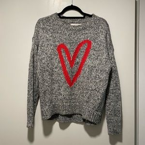 NEVER WORN- Loft Kinley Heart Sweater - Black Multi